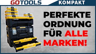 DeWalt T-STAK 2.0 UND TOUGH CASES | Einsatzbereite modulare Aufbewahrung und Organisation