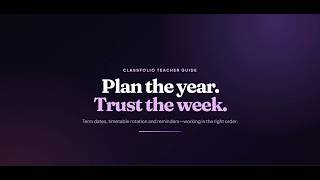 Classfolio - Planner setup — school calendar, Week A/B and Align