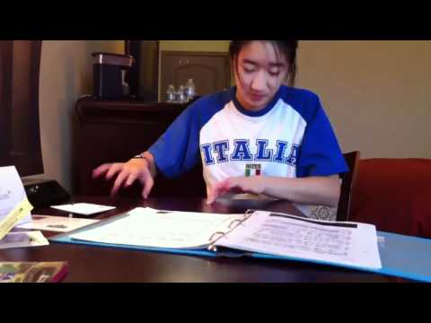 Phoebe Pan Practicing Messiaen on the Table before a competition