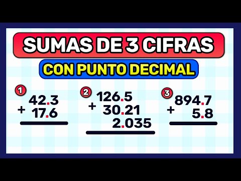 SUMS OF THREE-DIGIT NUMBERS WITH DECIMAL POINT (Sum of 3 DIGITS)