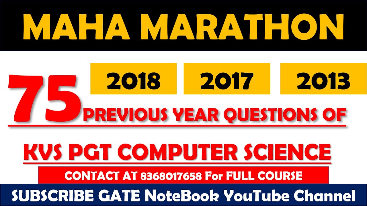 Watch video 75 Previous Year Questions Of KVS PGT Computer Science | KVS PGT CS 2013/2017/2018 | Sweta Kumari Now 75 Previous Year Questions Of KVS PGT Computer Science | KVS PGT CS 2013/2017/2018 | Sweta Kumari