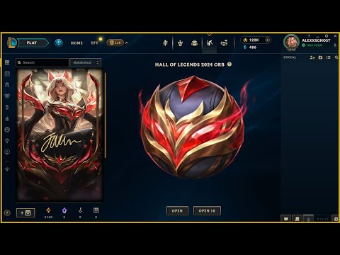 100x Hall of Legends 2024 Orbs 2x Hall of Legends 2024 Mega Orb Bundle opening   League Of Legends