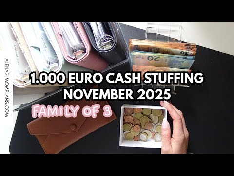 1,000 Euro budget cash stuffing for 3 people 📌 What do I do with small change?