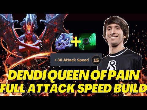Dendi Queen of Pain Full Attack Speed Build  [Dota 2 Pro Gameplay 15/2/5]