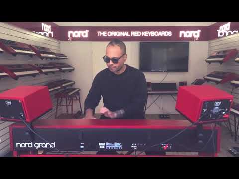 Nord Artist T.L. Mazumdar demonstrates the Nord Grand in Berlin.