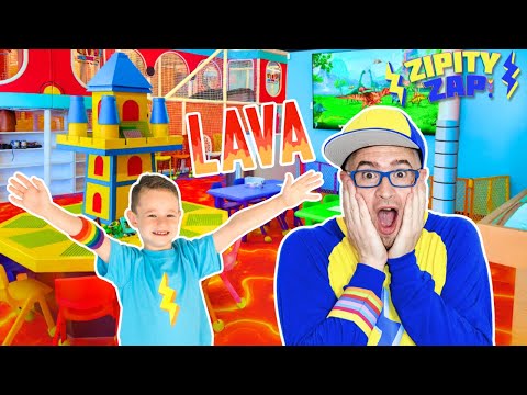 Floor Is Lava at Indoor Playground | Learning Colors, Dinosaurs, & Sea Creatures For Kids