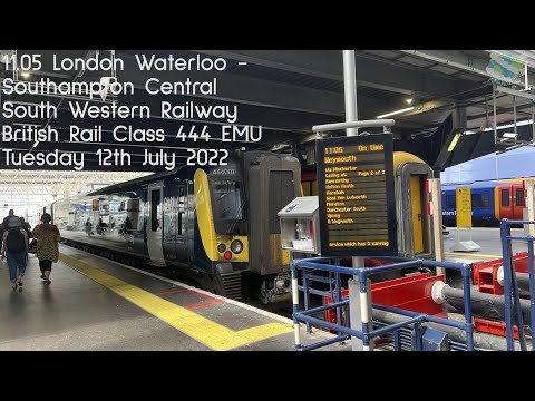 London Waterloo - Southampton Central Train Journey | South Western Railway Class 444 | 2022 | 4K