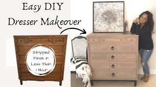 An Easy Way To Strip Wood Furniture | DIY Whitewash Dresser Makeover