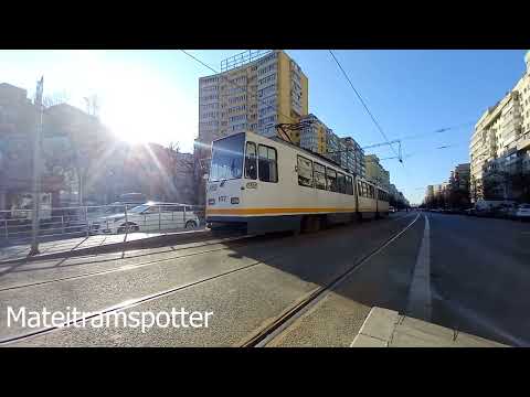 Tramvaiul V3A-93 167 pe linia 36 plecând din stație/The tram V3A-93 167 on line 36 leave at stop