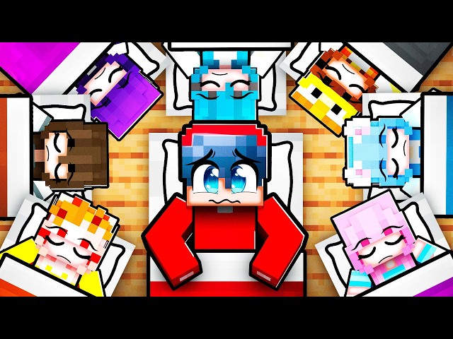 I Had a SLEEPOVER with 11 GIRLS in Minecraft!