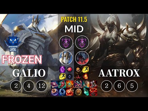 SUP Frozen Galio vs Aatrox Mid - KR Patch 11.5