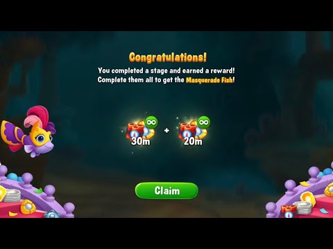 Fishdom Masquerade Ball Win Strikes Level 4955 - 4960