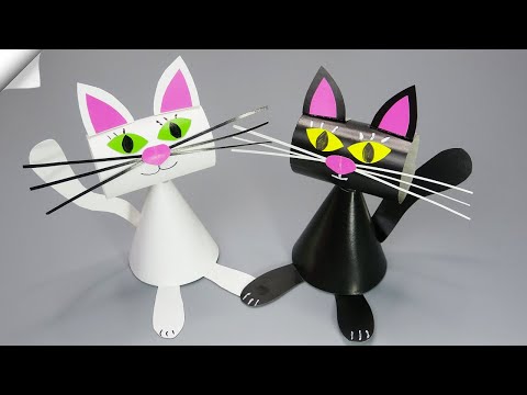 Cute Paper CAT Moving paper toys Paper crafts