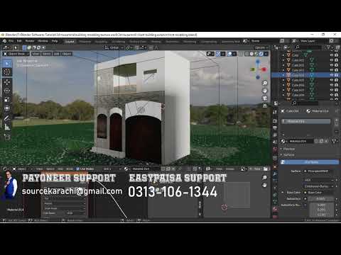 How to do Blender 3d Building Exterior Modeling Rendering With Textures Light in eevee and cycles