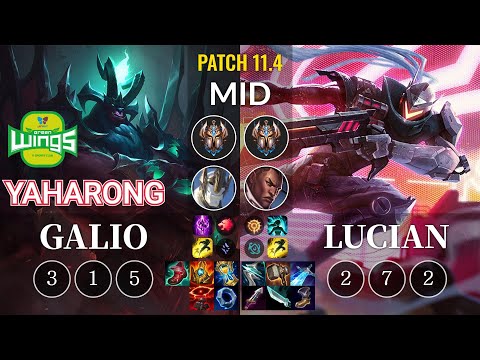 JAG Yaharong Galio vs Lucian Mid - KR Patch 11.4