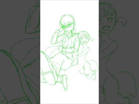 【イラストメイキング】P４R発表記念で番長＆菜々子を衝動的に描いたった！#shorts