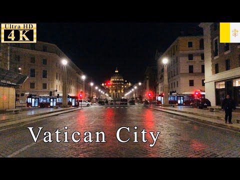 🇻🇦Estrada da Conciliação | Via della Conciliazione - Caminhada Noturna pela Cidade do Vaticano - [4K 60fps]