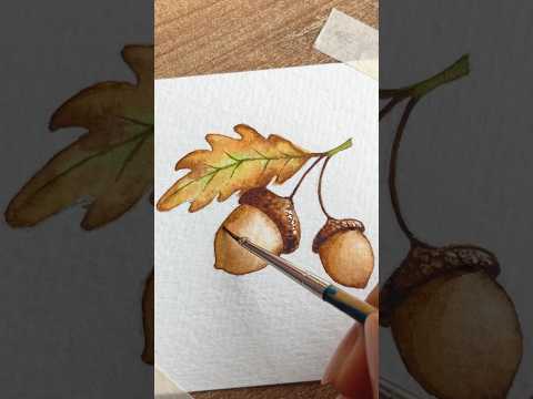 Acorns Watercolor Painting Tutorial
