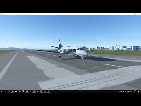 SAAB A340 1st attempt for landing at Mykonos