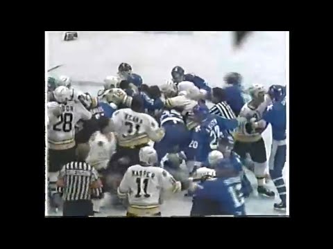 Nordiques-Bruins Bench-Clearing Brawl - Feb.26,1987