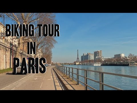 BIKING TOUR in Paris 4K -VIRTUAL CYCLE RIDE  Real Sound of City,along the Seine-Boulogne-Billancourt