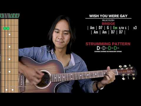 Wish You Were Gay Guitar Cover Acoustic Billie Eilish 🎸 |Tabs + Chords|