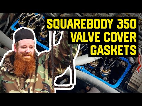 How to replace VALVE COVER GASKETS on a Chevy 350 Squarebody Truck video [Wrench At Home]