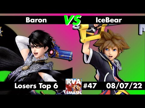 RVA Smash #47: Baron (Bayonetta) vs IceBear (Sora/Captain Falcon) - Losers Top 6 - Ultimate SSBU
