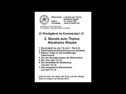 Bibelstunde 22.01.2020 -  2. Stunde: Abrahams Glaube