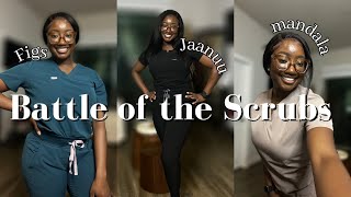 SCRUB COMPARISON: Watch this before buying FIGS, JAANUU & MA