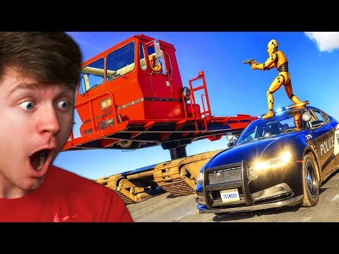 Reacting to CRAZY POLICE CHASE and CAR CRASHES! (BeamNG Drive)