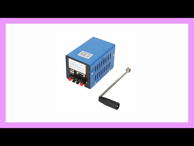 Vídeo relacionado con lyrlody, Generador portátil de manivela, potente generación de corriente, carga USB, bajo nivel de ruido, rendimiento estable, tamaño compacto, peso ligero, para uso en campo, turquesa