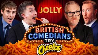 British Comedians try EVERY type of Cheeto!