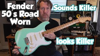 Video thumbnail for Fender Vintera Road Worn '50s Stratocaster - Surf Green by Rich Bischoff