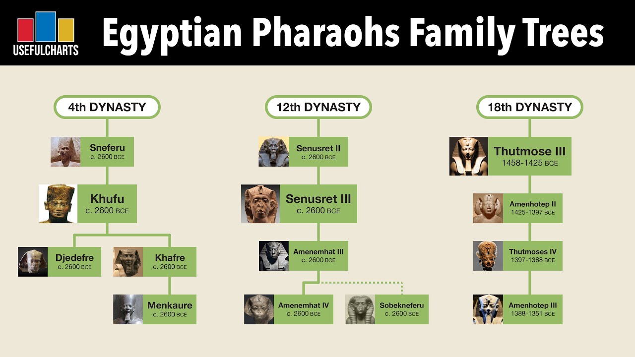 Egyptian Pharaohs Family Tree | Dynasties 1 to 31