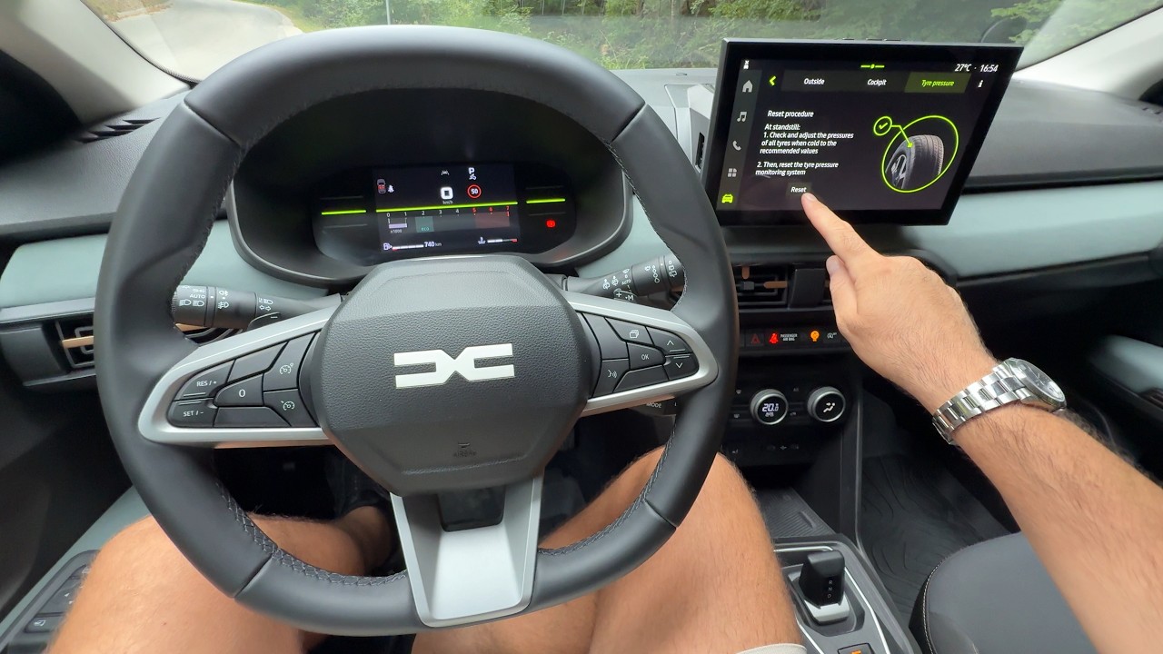 DACIA SANDERO STEPWAY Facelift 2026 - how to reset the TIRE PRESSURE monitoring system