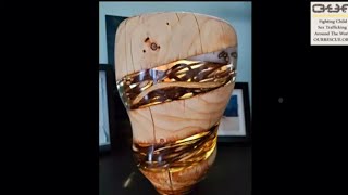 The Vinding Road. Wood turning with vine, resin and pinewood. Support OURRESCUE.ORG