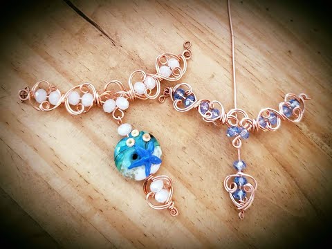 T Bar Pendant with Finger Swirls (Lampwork Bead) Part A - Cheryl St. Pierre / Majestic Wire Artworks