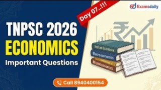 TNPSC 2026 - Economics - Important Questions - Day 07..!!! For Admission Call : 8940400154