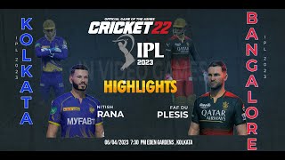 KKR vs RCB - Kolkata Knight Riders vs Royal Challengers Bangalore IPL 16 Match Highlights Cricket 22