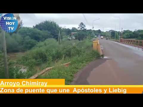 Puente Arroyo Chimiray une Apóstoles Misiones y Liebig Corrientes 