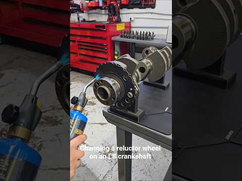 Here's the process of changing the reluctor wheel on an LS crankshaft! #crankshaft #enginebuilding