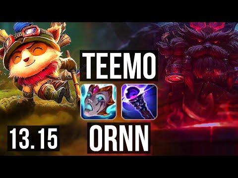 TEEMO vs ORNN (TOP) | Rank 2 Teemo, 7/0/2, 2.1M mastery, 1400+ games | NA Grandmaster | 13.15