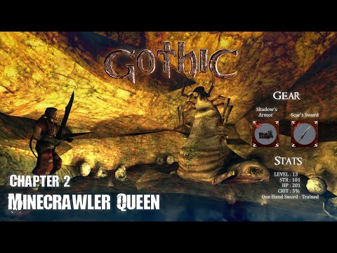 Gothic 1 : Minecrawler's Queen Full Fight - Hard / Easy Version 😂