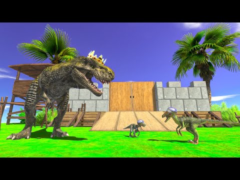 Evil Dinos attack King T Rex and his Squires - Animal Revolt Battle Simulator