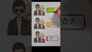 Rose & Bruno Mars APT. battery drawing 🪫#shorts #blackpink #kpop