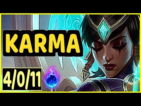 KARMA VS PANTHEON - 4/0/11 KDA SUPPORT GAMEPLAY GRANDMASTER I