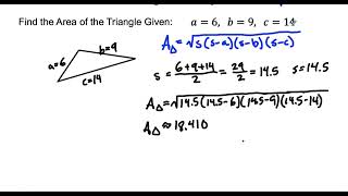 Trig Area Formulas with Triangles and Circles