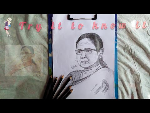 Shailaja teacher pencil drawing||ശൈലജ ടീച്ചർ പെൻസിൽ ചിത്രം||Kerala health minister pencil drawing