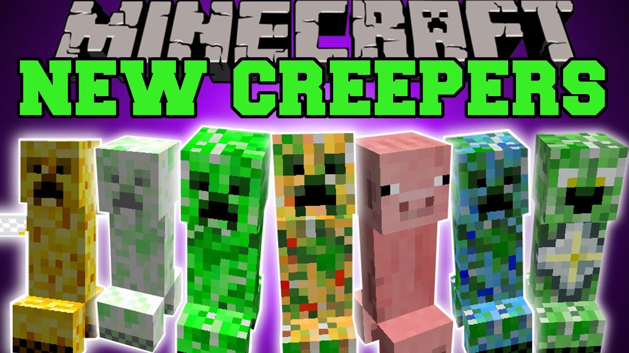 Minecraft: CREEPERS+ (FLYING, PIG, FIRE, & MORE CREEPER SPECIES) Mod Showcase